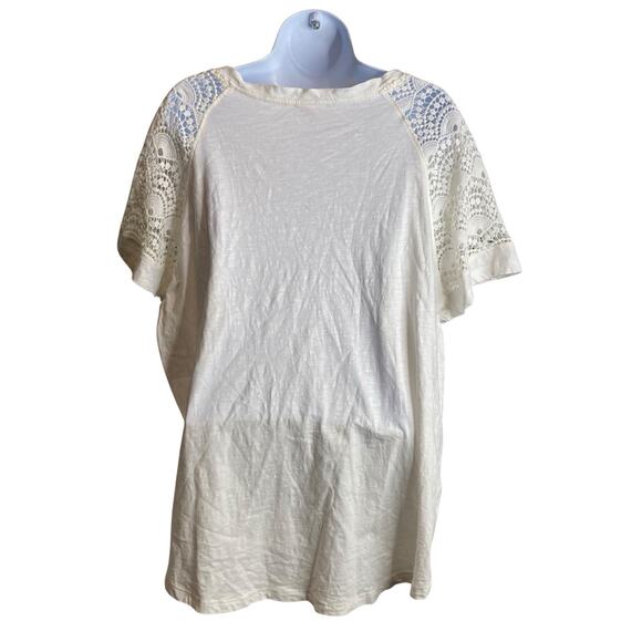 Philosophy Women’s Lace Sleeves Top Size 2X Soft‎ Indian Cotton Boho Artsy Flowy - Picture 2 of 11